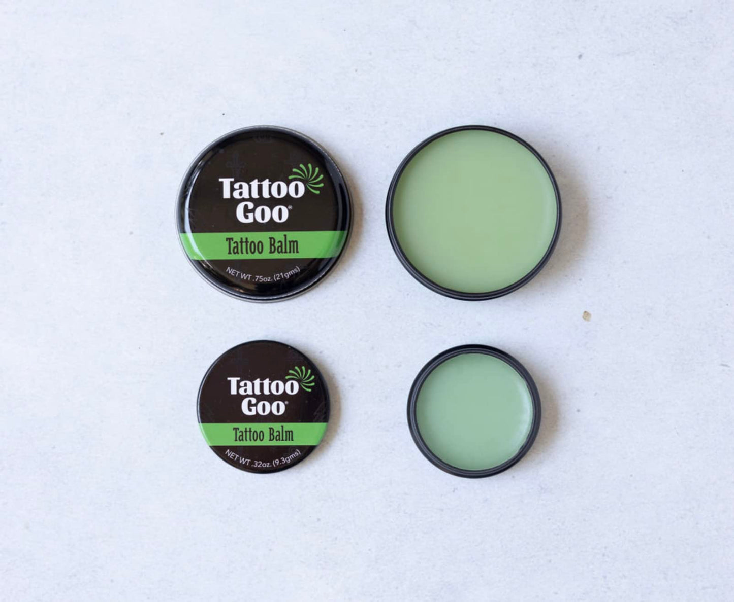 Tattoo Goo Tattoo Aftercare Balm, 0.75 oz & 0.32 oz, Travel Duo, Natural Olive Oil & Beeswax, Supports Vibrant Color, Hydrates Fresh Ink, Moisturizing & Lightweight, No Petroleum, Mild Scent