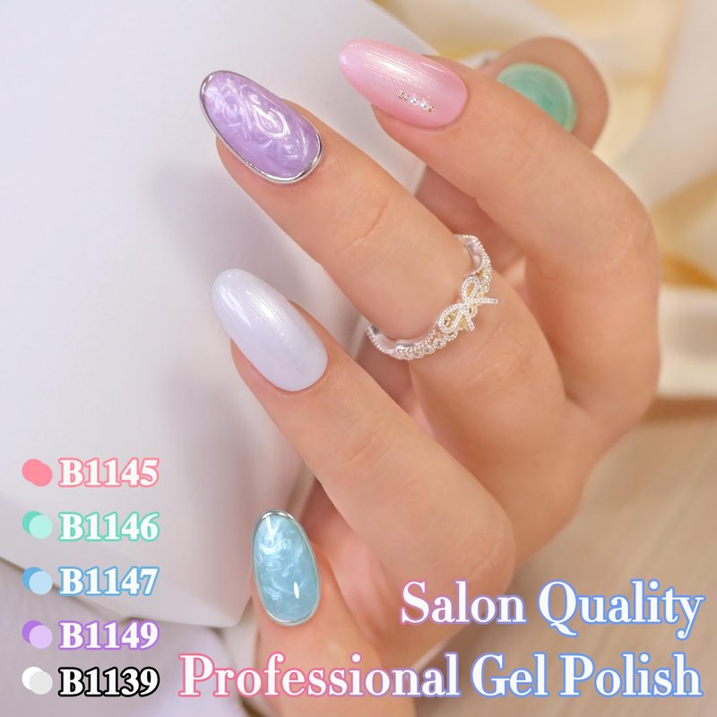 Gel Nail Polish - Double Rhythm 15ML Soak Off Pearl Nude for DIY Manicure | Long-Lasting Color