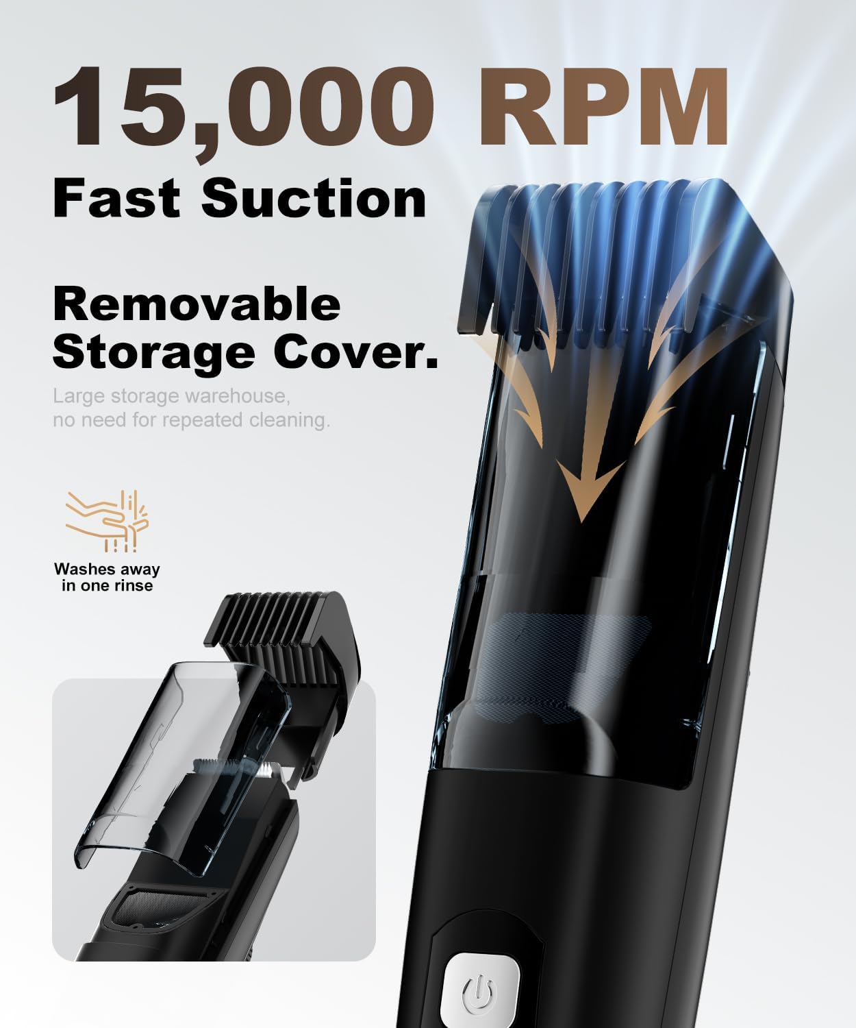 Skiennix Vacuum Beard Trimmer - No Mess Trimming with 40 Lengths, Waterproof, LED Display, USB-C Grooming Kit