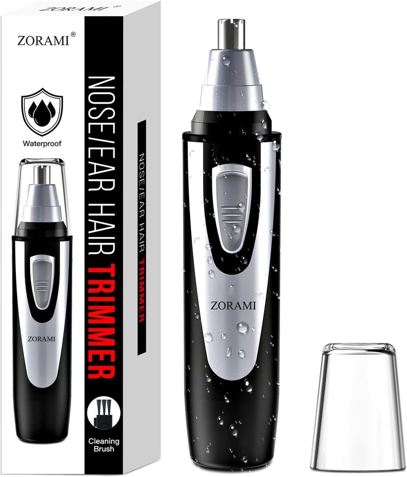 Ear and Nose Hair Trimmer - Professional Painless Clipper for Men & Women | IPX7 Waterproof, Dual Edge Blades, Black