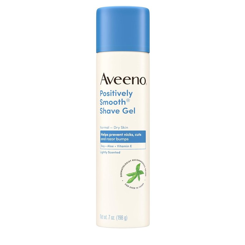 Aveeno Shave Gel - Positively Smooth Moisturizing Formula with Soy, Aloe & Vitamin E | 7 oz, 6 Pack