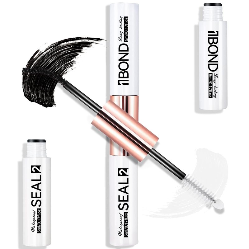 Miuffue Eyelash Glue, Lash Bond and Seal, Latex-Free Lash Glue for Sensitive Eyes, Strong Hold Eyelash Cluster Adhesive for 48 Hours