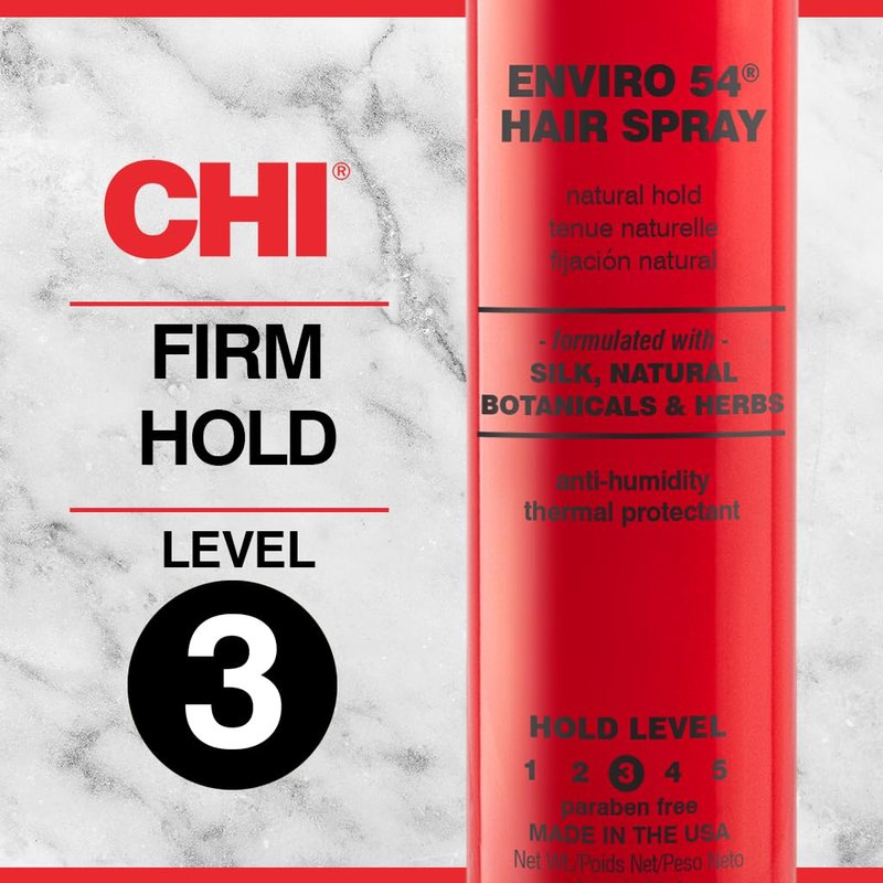 CHI Enviro 54 Hairspray, Natural Hold, Lightweight Spray to Finish & Secure A Variety of Hairstyles, Sulfate & Paraben-Free, 2.6 Oz