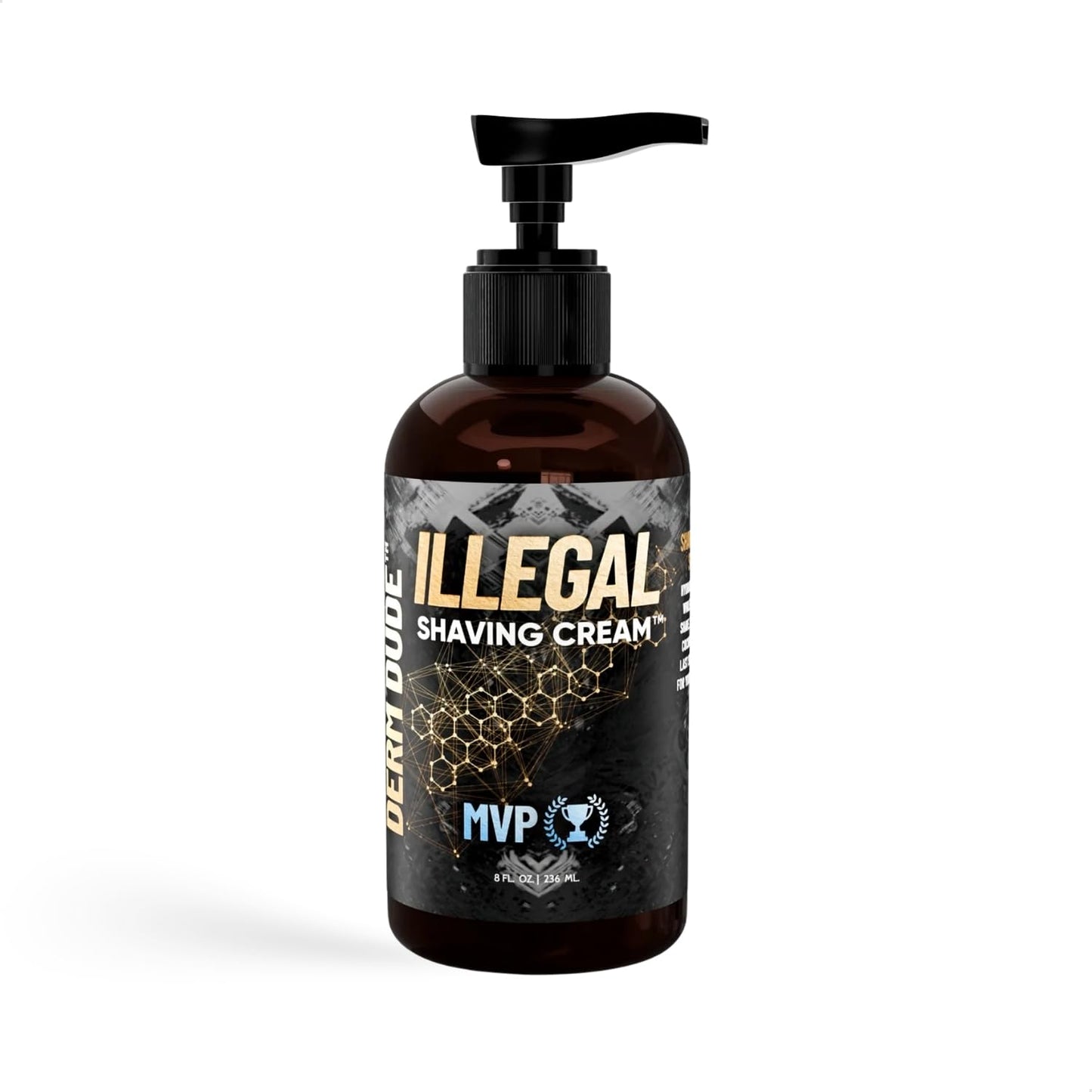 Derm Dude Illegal Shave Cream for Men | Ultra-Slick Shaving Cream for Sensitive Skin | Fights Razor Burn, Bumps, Nicks & Cuts | Smooth Glide Formula – MVP Scent, 8oz