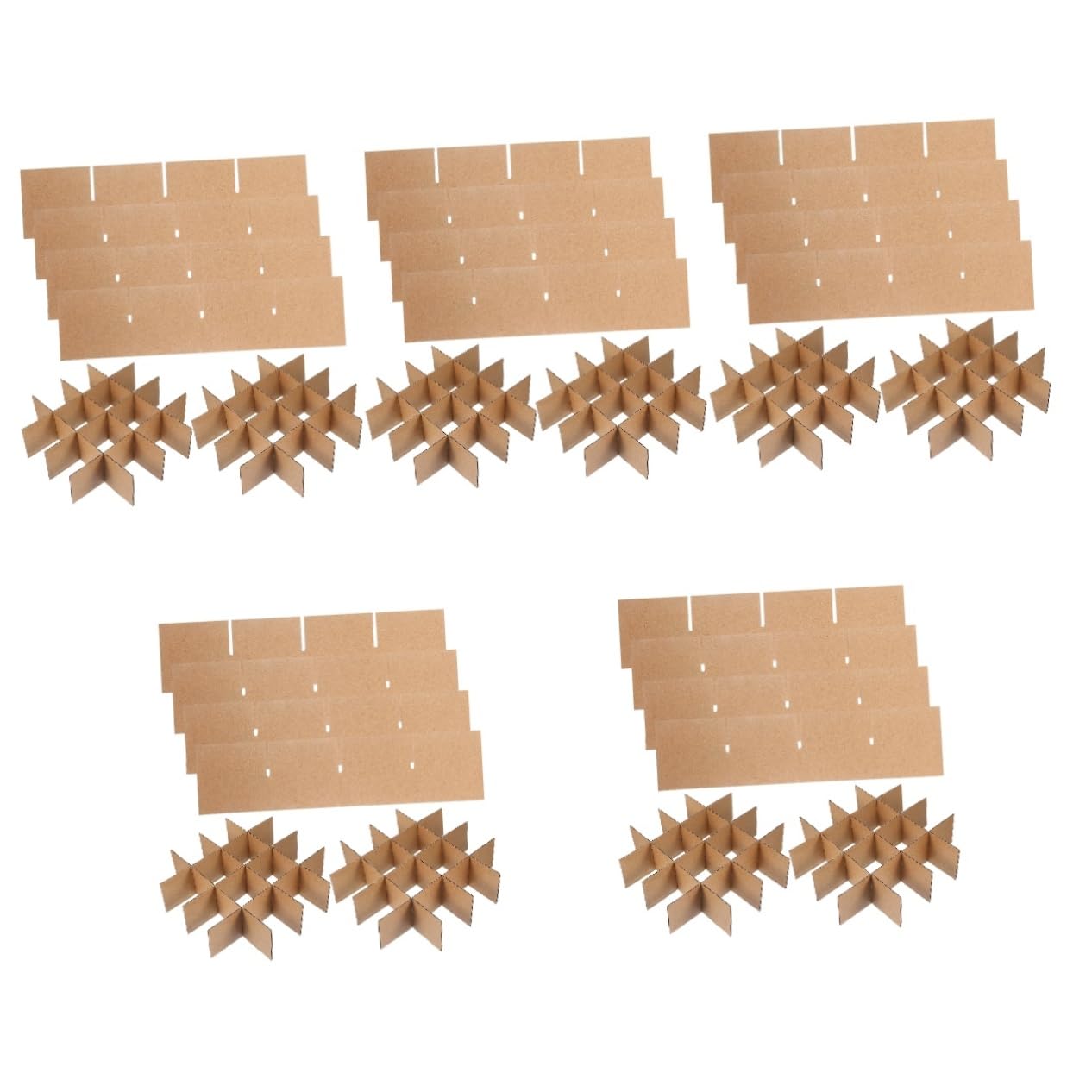 GLEAVI 5 Sets Cardboard Moving Box Dividers, Glassware Dish Packing Inserts, Protective Paper Dividers for Cardboard Boxes, Suitable for Glass Cups, Plates, and Wine Glasses during Transportation