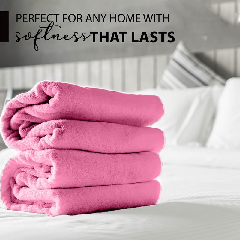 KAHAF COLLECTION 100% Cotton Bath Towels, 24x48 Pack of 6 Towels, Quick Dry, Highly Absorbent, Soft Feel Towel, Gym, Spa, Bathroom, Shower, Pool, Luxury Soft Towels (Pink, 24x48-6 Pack)