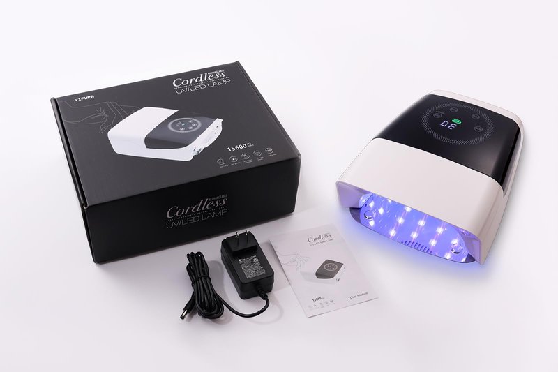 132W Cordless UV Nail Lamp Rechargeable Gel Lamp Professional LED Nail Light Dryer with Removable Stainless Steel Plate 4 Timers Auto Sensor Fast Curing for Home & Salon DIY Manicure