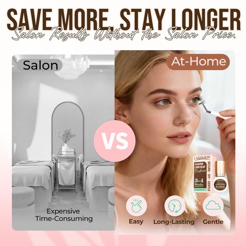 LASHVIEW Lash Cluster Glue - Strong Hold for 3-4 Weeks | Waterproof, Low Irritation, Quick Dry (5ml)