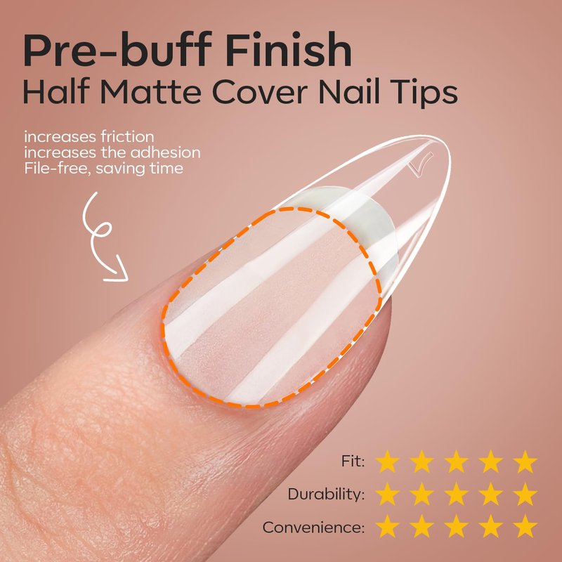 modelones X Nail Gel Kit Short Almond, 9-in-One Nail Glue with Mini UV Light 216Pcs 12Sizes Pre-Etched Press ons Fake Acrylic Extension Kit DIY Salon Gift for Women