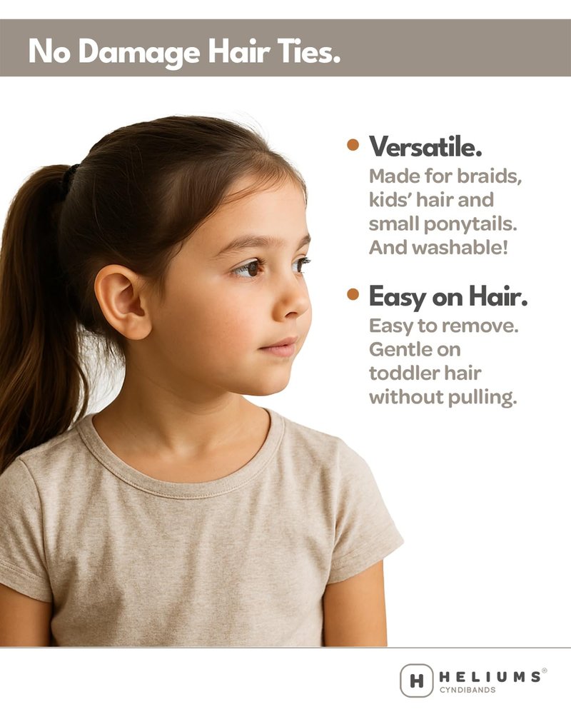 Extra Small Hair Ties No Damage | Black Mini 0.7 Inch Soft Seamless Bands for Kids - 40 Count