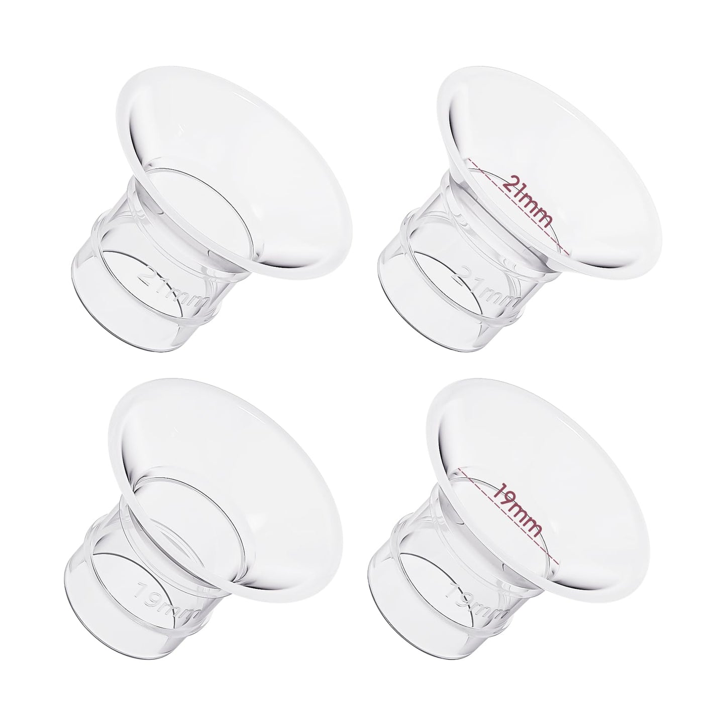 b&h Flange Inserts 19/21 mm 4PCS for 24mm Flanges/Shield of Most Pumps, Flange Sizing Kit Silicone Flanges Insert, Breastfeeding Essentials Kit for New Moms