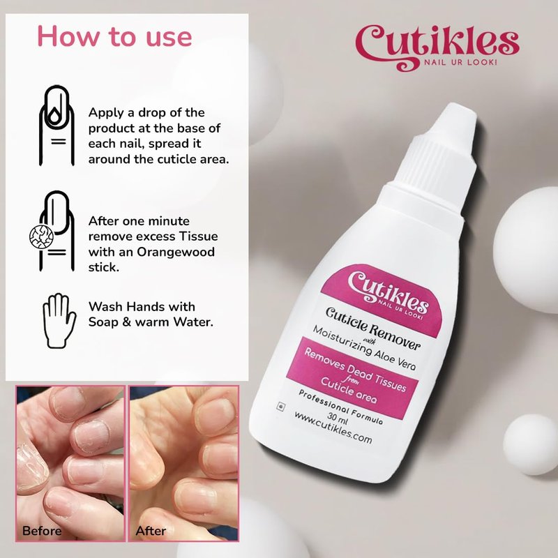 Cutikles Cuticle Remover Gel. Quick-Action, No-Spill Professional Gel Formula Removes Dead Tissues from Cuticle Area Instantly. Moisturizing Aloe Vera protects & hydrates nails - 1 Fl Oz