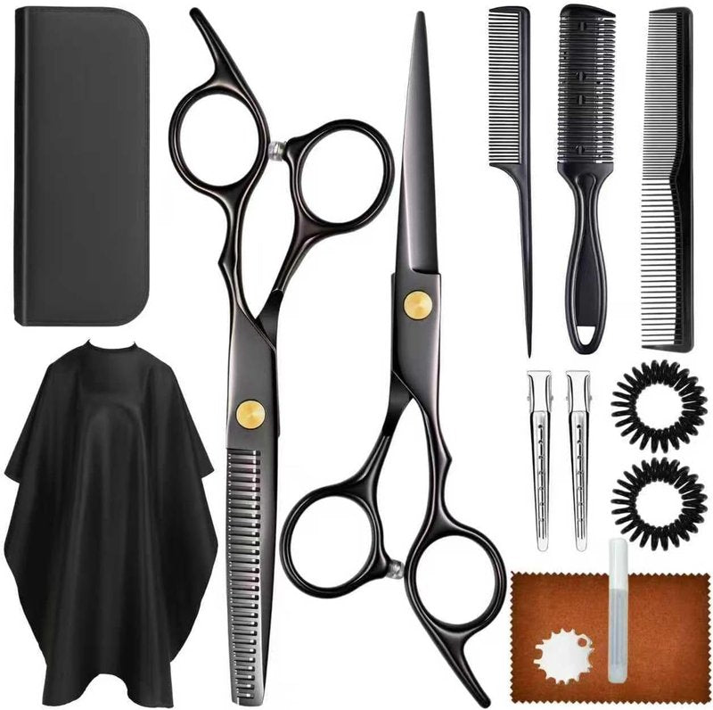 Professional Hair Cutting Scissors Set - Stainless Steel Shears & Thinning Scissors for Salon & Home Use | Unisex