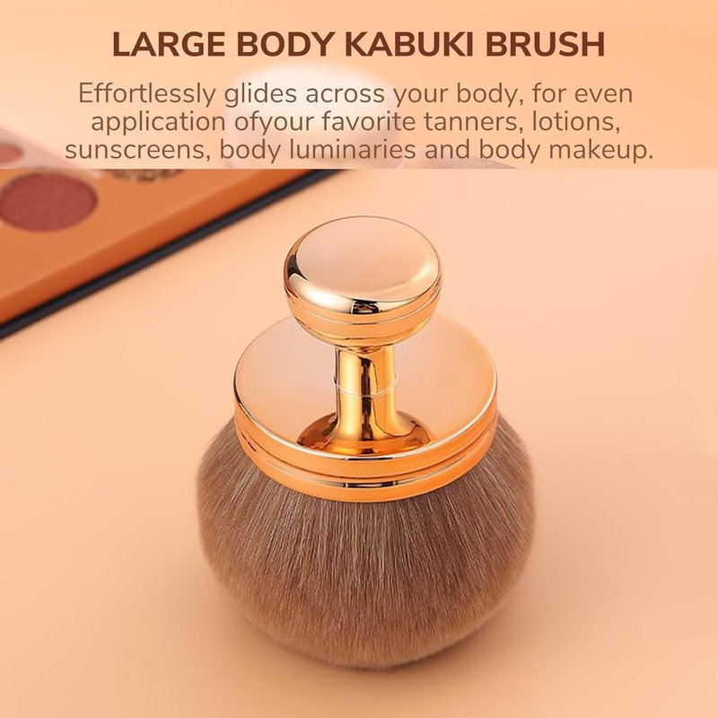Extra Large Body Makeup Brush - Self Tanner Applicator | 66mm Wide Kabuki Brush for Bronzer & Tanning (Rose Gold)