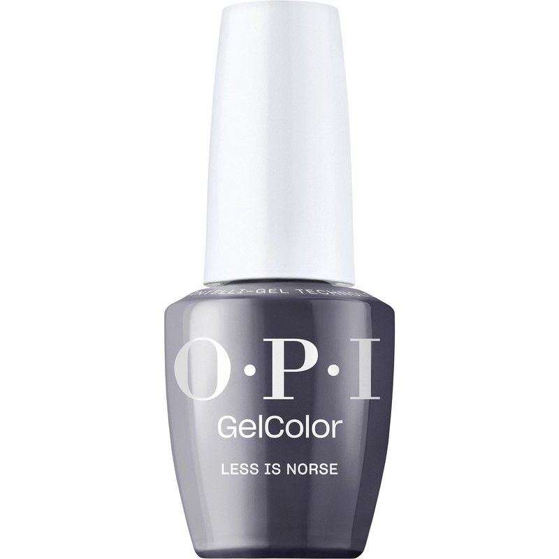 OPI GelColor Less is Norse | Opaque Dark Cool Gray Blue Crème LED Cure Gel Nail Polish | Salon-Quality Shine, Long-Lasting Wear | Vegan & HEMA Free | 0.5 Fl Oz
