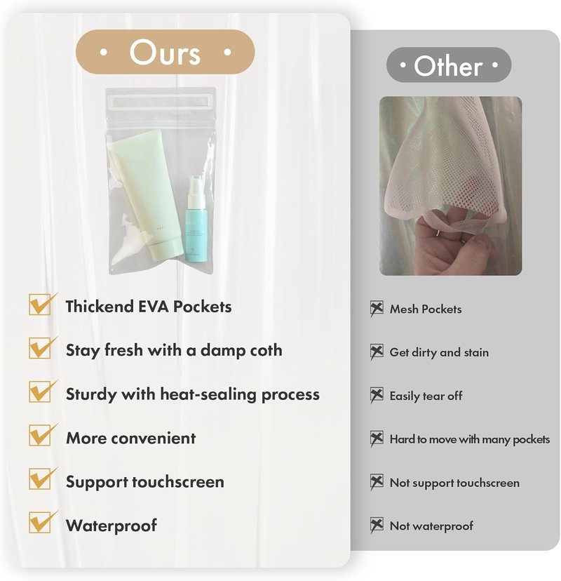 AmazerBath Shower Curtain Liner - Waterproof Frosted Plastic with 2 Weighted Pockets | 72x72 Inches