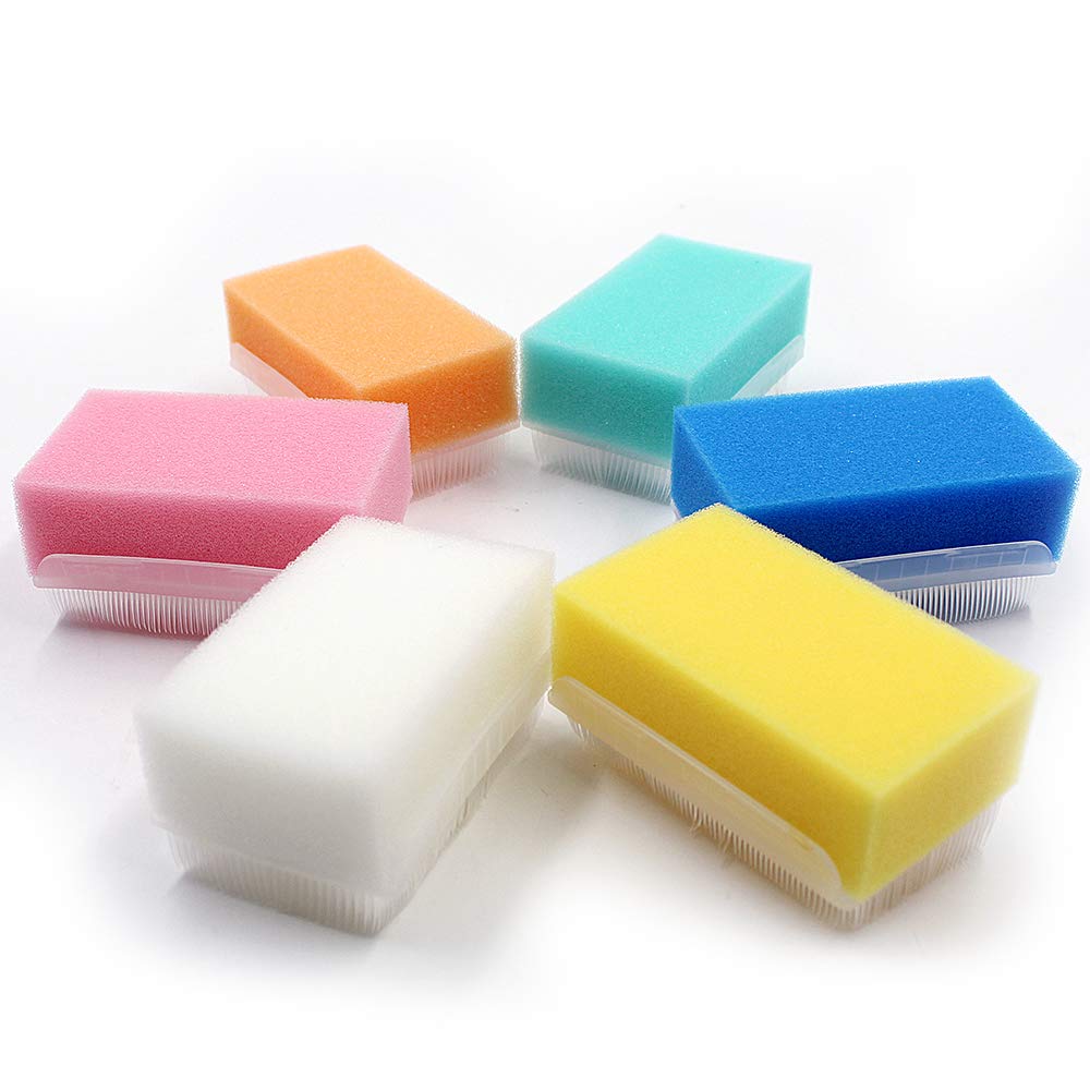 Baby Bath Time Sponge Brush- Body, Hair, and Scalp Cleaning - Gentle on Infant, Toddler Sensitive Skin - Great Sensory Feel(12 Pcs)