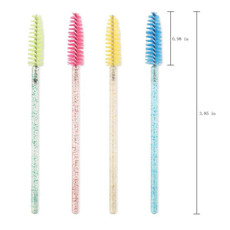 i-Laesh Crystal Mascara Sticks, Disposable Eyebrow Eyelash Brushes for Eyelash Extensions, Eyelash Makeup Tool, Pack of 100 (Black)