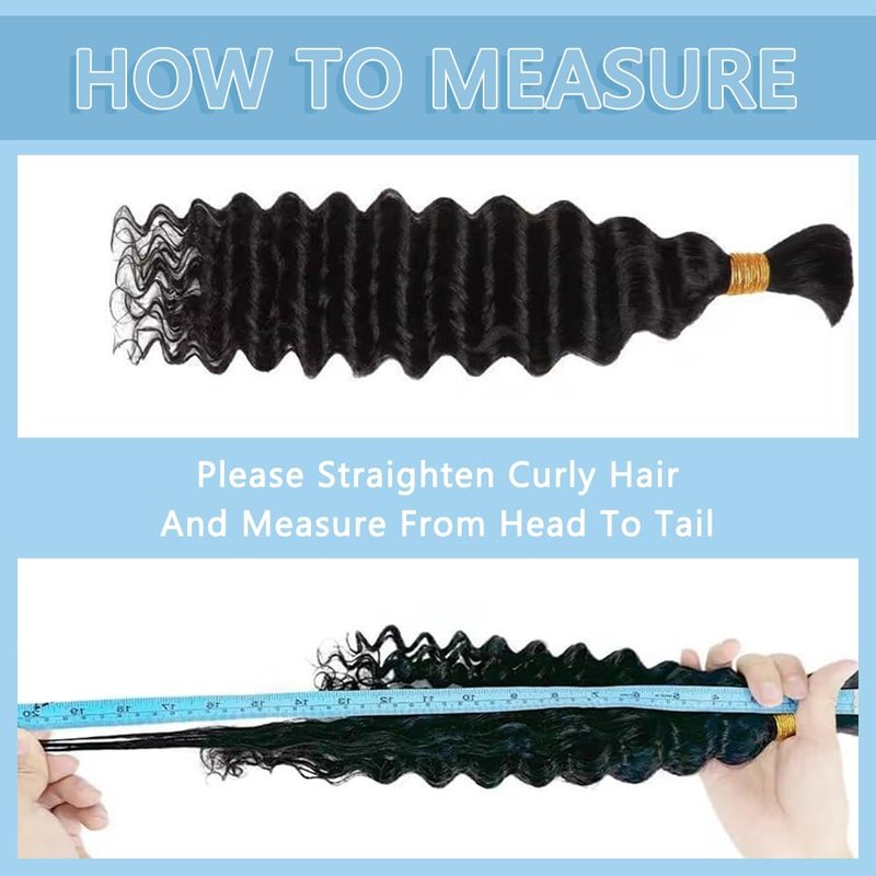 Boho Braiding Hair - 150g 20 Inch Curly Deep Wave Bundles | Natural Color 12A Quality