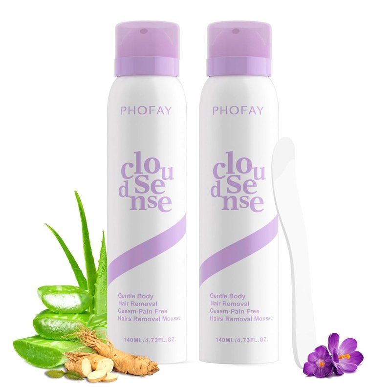 PHOFAY Hair Removal Cream for Sensitive Skin – Fast-Acting Formula with Aloe & Hyaluronic Acid | 2 oz Spray