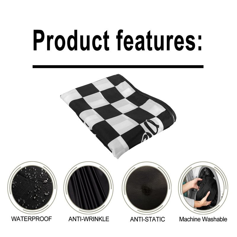 Barber Cape for Men Haircut Cape with Snap Closures Professional Salon Cutting Cape Large Waterproof Hairdressing Cape Gown Apron for Hairstylist- 63”× 56”(CHECKED PATTERN)