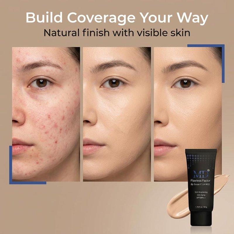 MD Flawless Factor BB Cream - Brightening Tinted Moisturizer with SPF 35 | Waterproof Beauty Balm, 1.76 fl oz