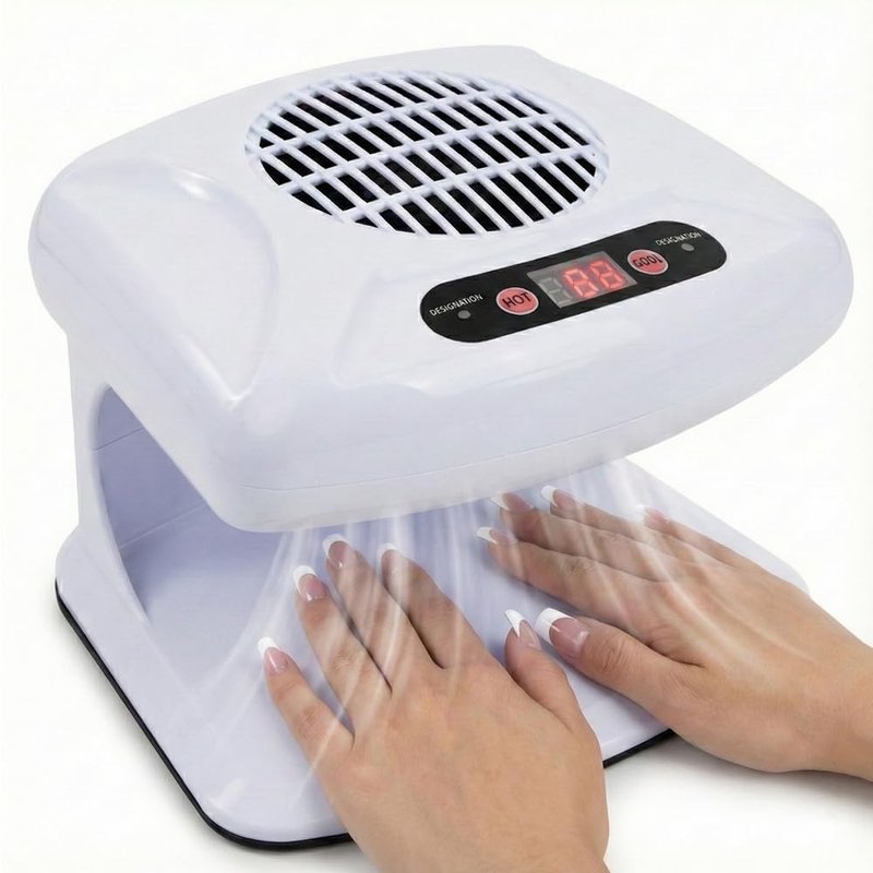 Air Nail Dryer, 300W Infrared Sensor 2 in 1 Automatic Induction Cold Hot Air Nail Polish Drying Fan Wind Blower Dryer for Regular Nail Polish, Home and Salon Use (White)