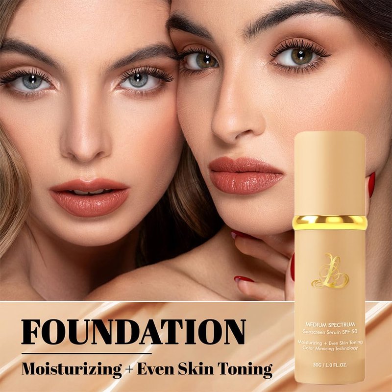 Skiennix Color Changing Foundation | 4-in-1 Hypoallergenic Hydrating Formula with SPF 50 - 1.0 fl oz