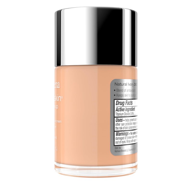 Neutrogena Healthy Skin Liquid Foundation Makeup with Broad Spectrum SPF 20 Sunscreen, Lightweight, Medium Coverage Makeup with Sunscreen and Pro-Vitamin B5, Natural Ivory 20, 1 fl. oz