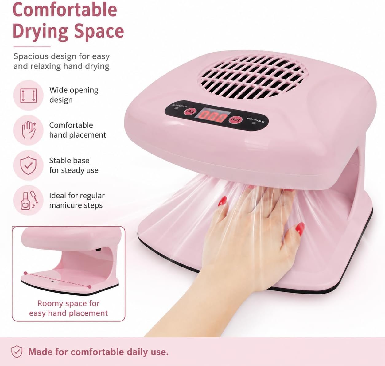 Skiennix Nail Dryer - 300W Auto Sensor Fan for Quick Hot & Cold Air Drying | Salon & Home Use