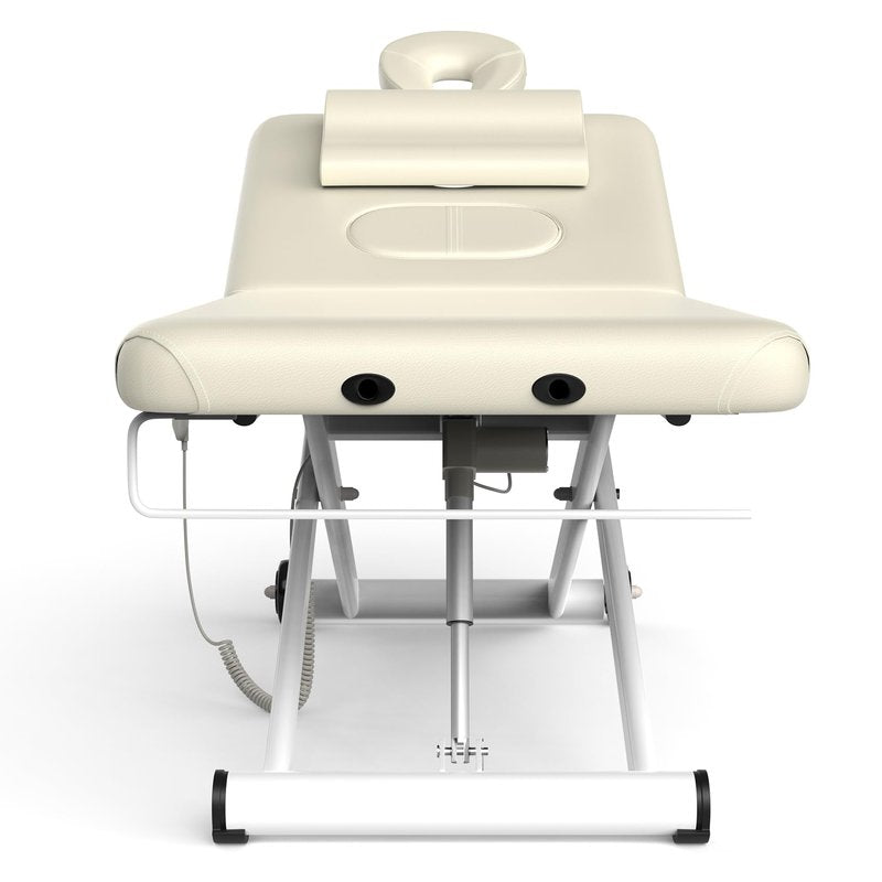Dolonm Electric Massage Table, Heavy Duty Electric Lift and Electric Backrest 2 Motor Adjustable for Treatment/Medical Spa/Facial Bed/Beauty Bed/Massage Beds and More - 31.2 Wide x 75 Long, White