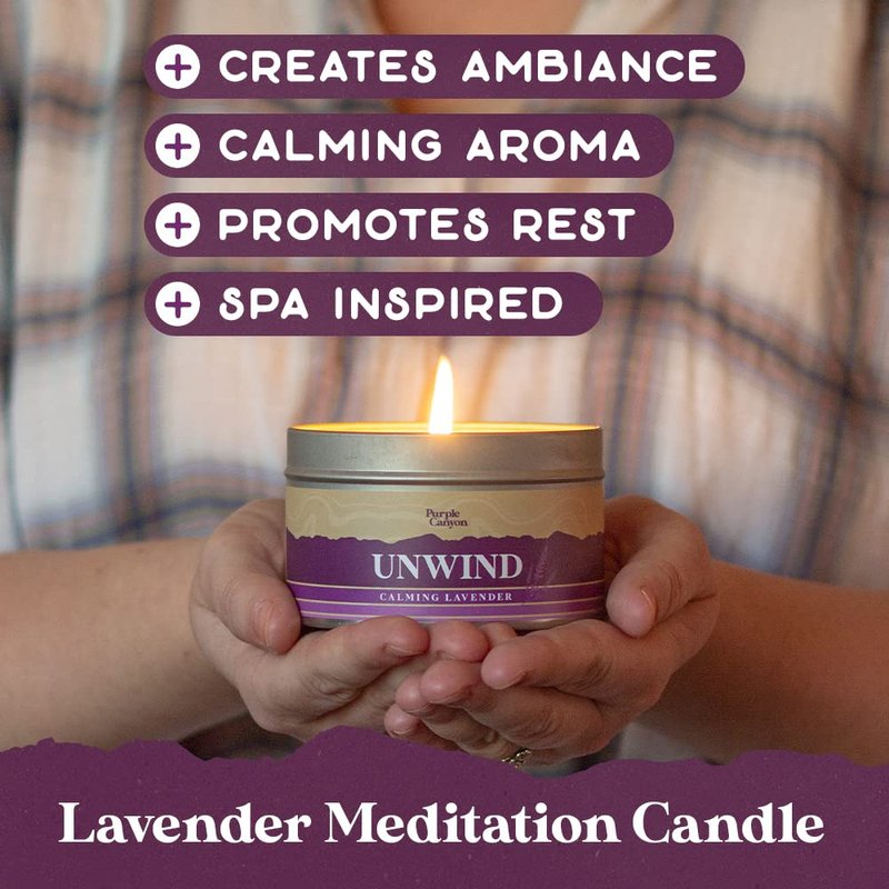 Purple Canyon Spa Gift Box for Women | Relaxing Lavender Stress Relief Gift for Women | All Natural Ingredients | 6 Peice Set