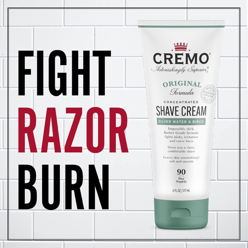 Cremo Shave Cream - Barber Grade Sandalwood & Silver Water | Ultra-Slick Formula, 2 x 6 Fl Oz