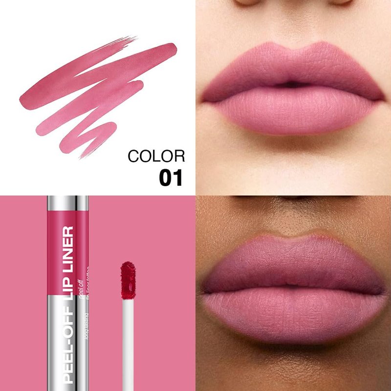 FeiCuiYun Peel Off Matte Liquid Lip Gloss Stain-Lip Liner, Pink Tattoo Peel Off Lip Stain, Long Lasting & Waterproof Lipstick Tattoo, Transfer-Proof Lip Gloss for All Skin Types, 01#Pink