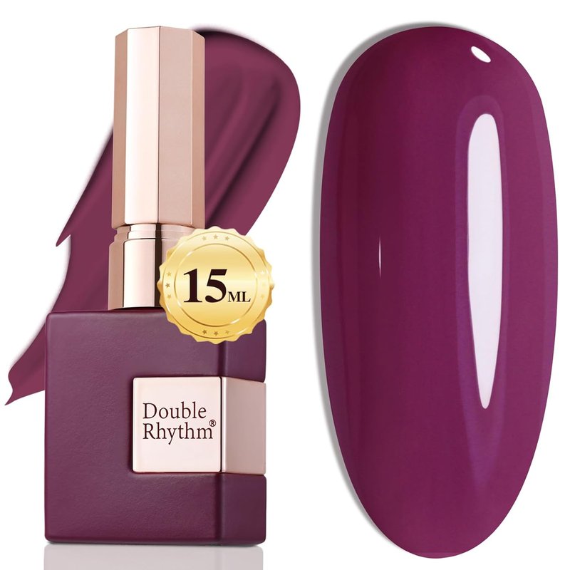 Double Rhythm Gel Polish - Pure Sheer Soak Off Nail Polish for DIY Manicure | 0.5oz (Purple-A1009)