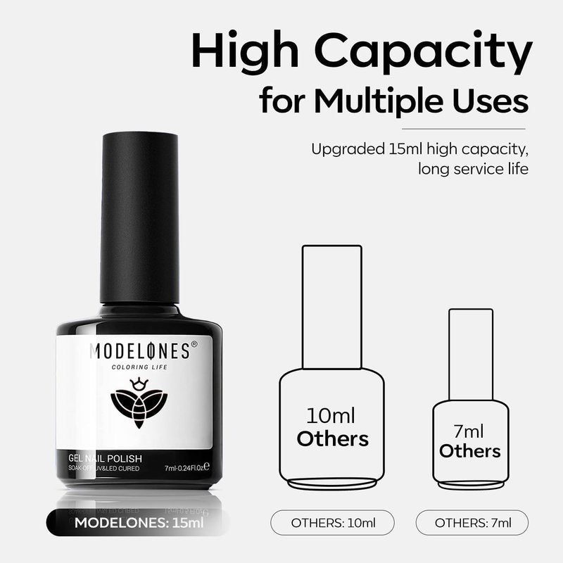 modelones White Gel Polish Black Gel Polish Set 2 Pcs 15ml Black And White Nail Polish Soak Off LED Nail Art French Manicure Salon Diy at Home Salon Gift for Women Girls