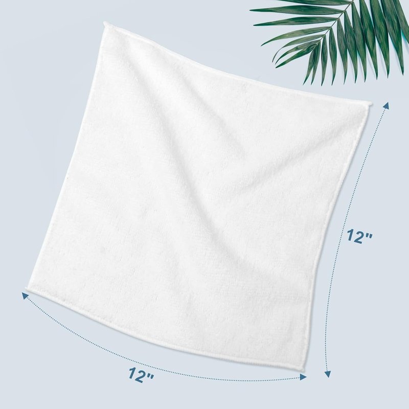 HOMEXCEL Microfiber Washcloths - 50 Pack, 12" x 12" Soft & Highly Absorbent Towels for Home & Spa