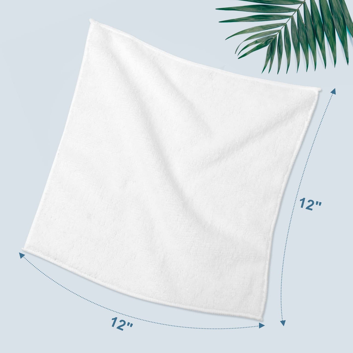 HOMEXCEL Microfiber Washcloths Towel Pack of 50, 12" x 12" Highly Absorbent and Soft Face Towels Wash Cloths for Bathroom, Gym, Hotel and Spa, Fast Drying Multi-Purpose Cleaning Cloth, White
