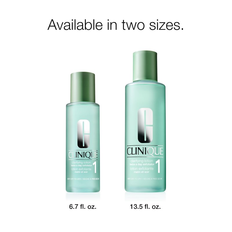 Clinique 3-Step Clarifying Lotion Face Exfoliator 1 | Toner With Witch Hazel + Salicylic Acid | For Very Dry Skin Types, 13.5 Fl Oz