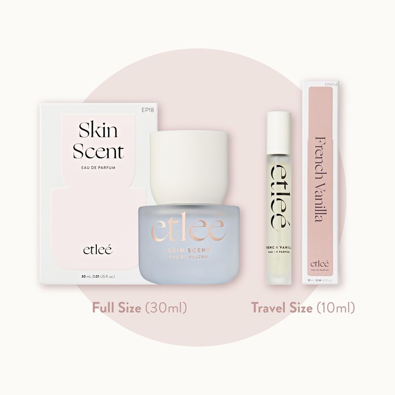 ETLEÉ Skin Scent Eau de Parfum 1.01oz, Woody Musky Long Lasting Perfume With Ambroxan & Cetalox, Layerable Luxury Fragrance for Women & Men for Everyday Wear, Clean Scents Made in Korea