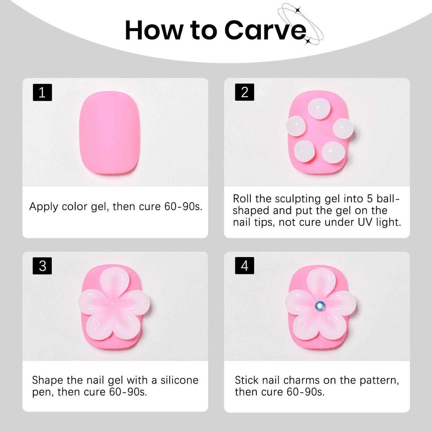 SUPWEE 3D Nail Sculpting Gel for Nails Art, White Non-Sticky Hard Solid Molding Nails for Extension Carving Home DIY Manicure with Nail Art Pen DIY at home