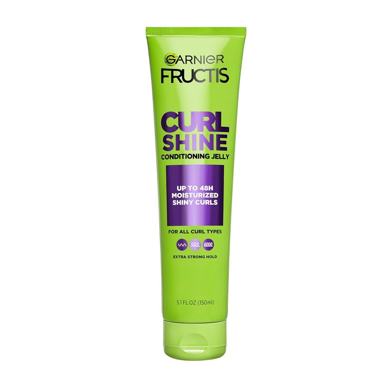 Garnier Fructis Curl Shine Conditioning Hair Gel - Extra Strong Hold for Curly & Wavy Hair, 5.1 Fl Oz