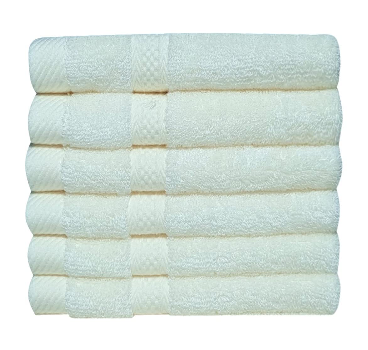 Mother-Earth 6-Pack Bath Washcloths 12"x12" - Soft and Absorbent Face Towels, Quick-Drying Wash Cloths for Sensitive Skin, Premium Quality for Daily Use (Cream)