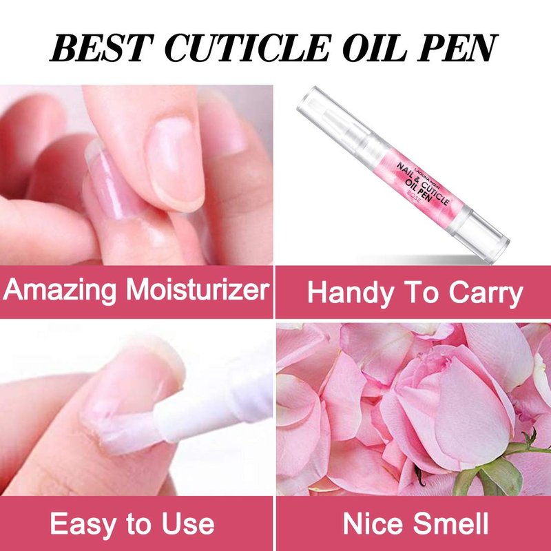 Lagunamoon Cuticle Oil Pen - Nourishing Nail Care & Growth Formula - Rose, 5 ml