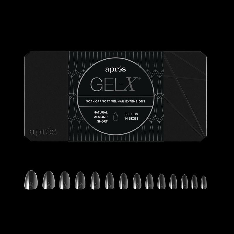 Apres Gel-X® Almond Box of Nail Tips | 280 Gel-X Tips, Soft Tips, 14 Sizes 00-9 | Half-sizes Included