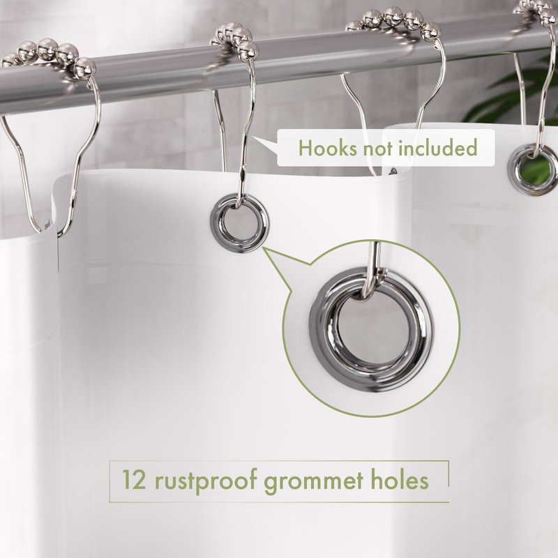 AmazerBath Shower Curtain Liner, 72x72 Plastic White Shower Curtain Liner, Cute Waterproof PEVA Shower Curtains, Lightweight Shower Curtains for Bathroom with Magnets and 12 Grommet Holes