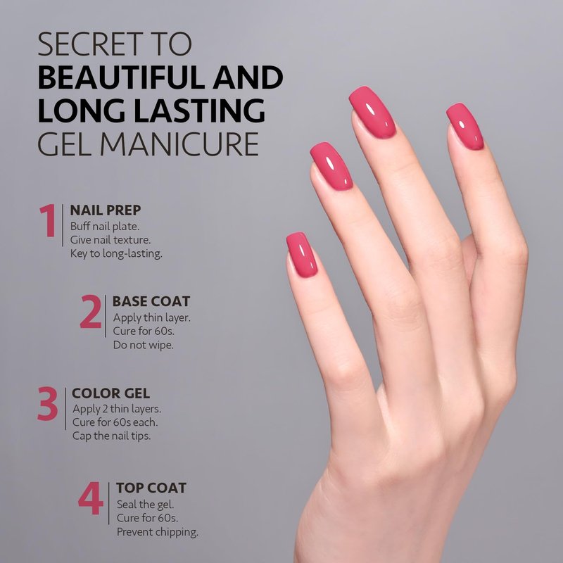 GAOY Pink Gel Nail Polish, 16ml Soak Off Gel Polish, UV Light Cure for Nail Art DIY Manicure at Home, 2003 Berry Pink