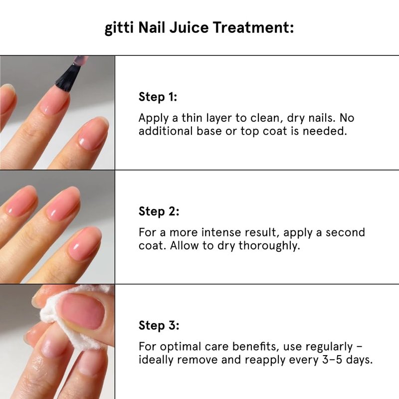 Gitti Nail Juice No. 03 - Plant-Based Nail Treatment & Color Polish | Non-Toxic, Vegan Grape Rosé Tint (0.5 fl oz)