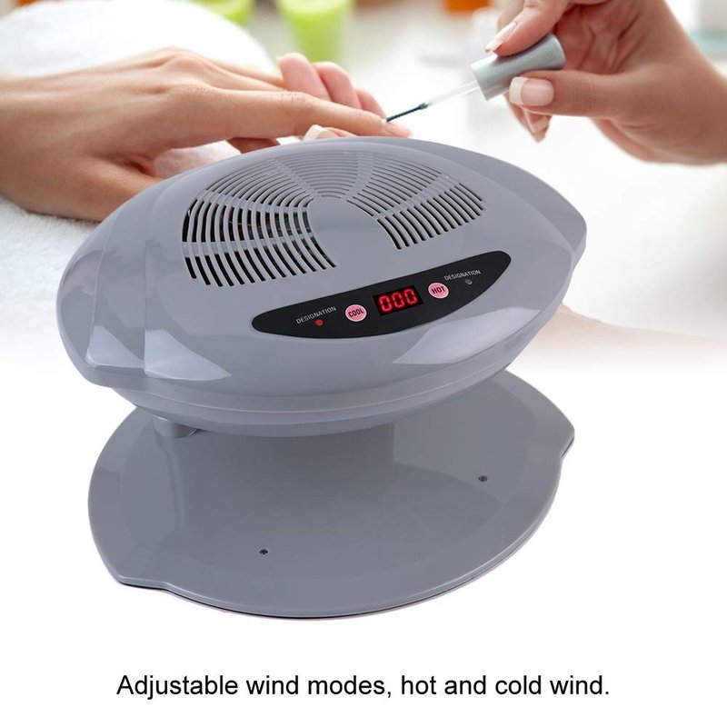 Professional Nail Dryer,Air Nail Dryer for Both Hands and Feet,400W Air Nail Fan Blow Dryer for Regular Nail Polish Automatic Cool Breeze Home and Salon Use Grey US Plug 110V