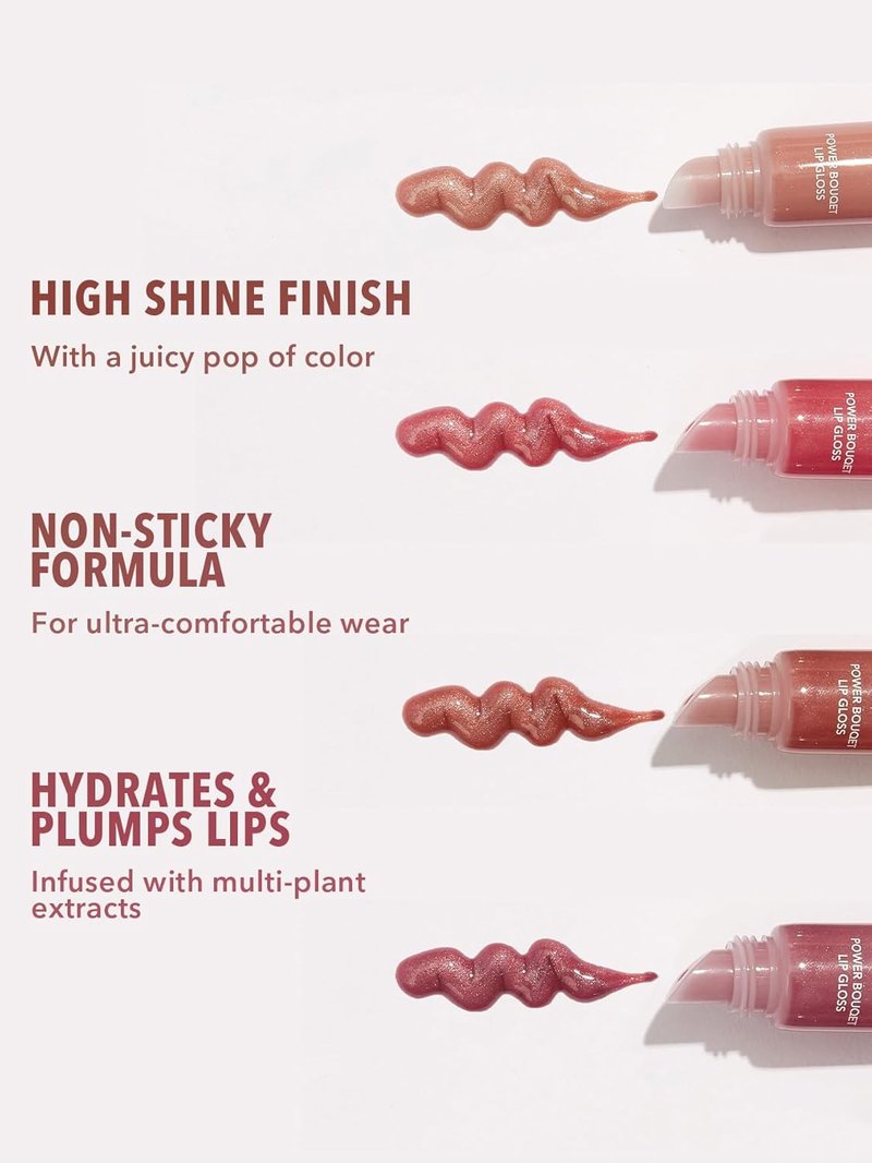 SheGlam Power Bouquet Lip Gloss - Shiny Tinted Moisturizing Plumping Lip Oil with Camellia Extract | Espresso Yourself